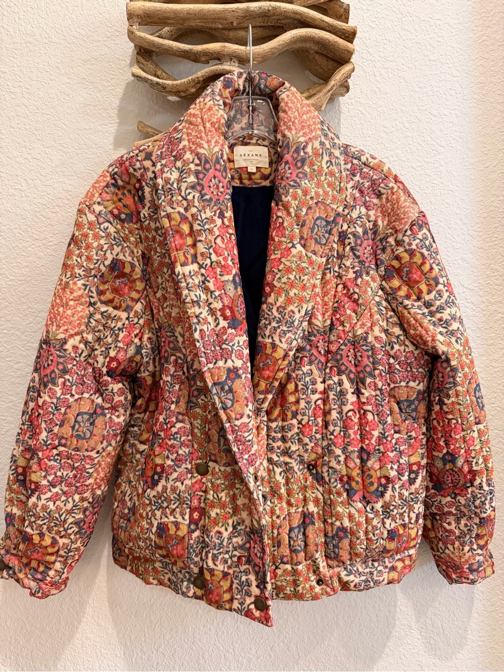 SEZANE adixia OVERSIZED quilted sz 4 6 jacket 36 chore coat
